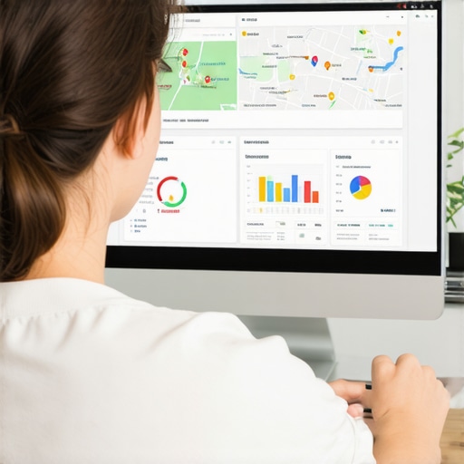 Analyzing Google Maps Data for Local SEO Business owner reviewing local map analytics on a computer