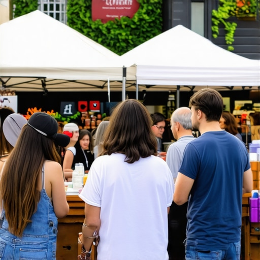 Community Engagement for Local SEO Local community event with active social sharing and customer interaction