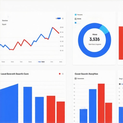 Analytics dashboard displaying local search performance metrics