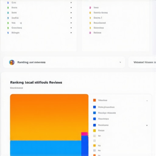 Screenshot of local SEO analytics dashboard with rankings and reviews
