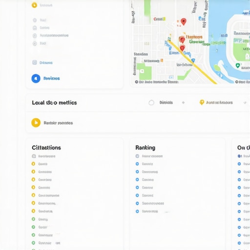 Dashboard showing local map visibility analytics A professional dashboard monitoring local search rankings and visibility metrics.