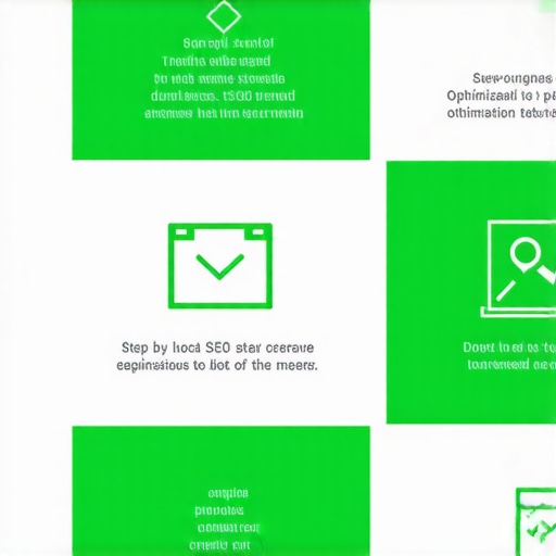 An infographic showing steps to improve Google Maps ranking including profile optimization, reviews, citations, and local content.