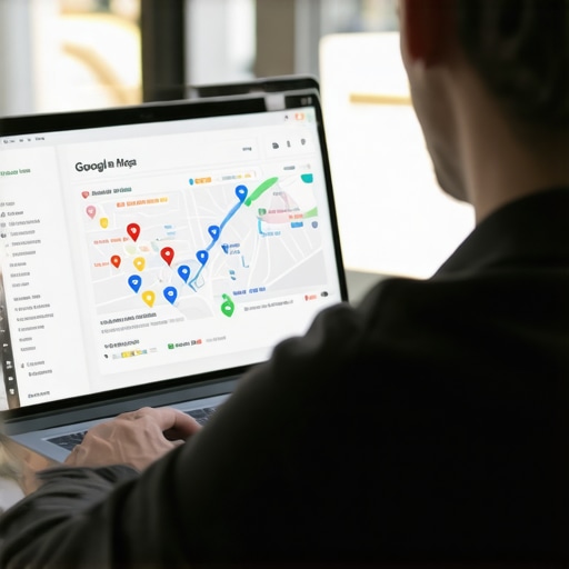 Business owner working on Google Maps optimization