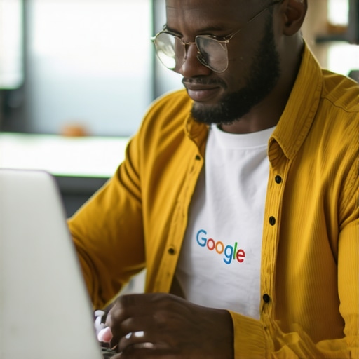 Optimizing GMB Profile for Local SEO Business owner editing Google My Business profile on laptop