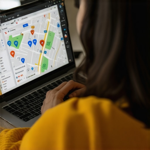 Person reviewing Google Maps analytics on laptop for local SEO improvements.