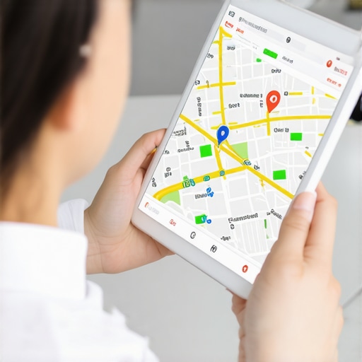 Business owner reviewing local map visibility data on a tablet