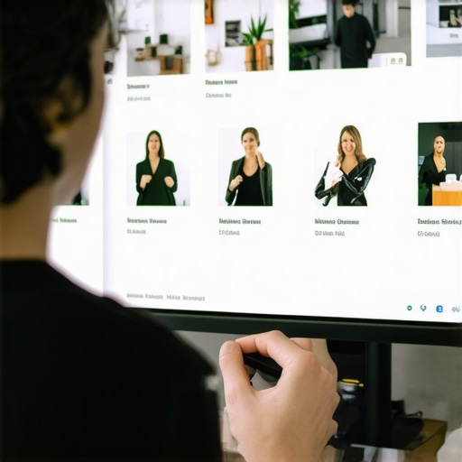Business owner updating Google My Business profile with photos and details