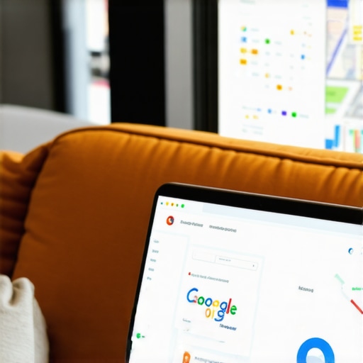 Optimizing Your GMB Profile for Visibility Business owner updating Google My Business profile with focus on photos and descriptions.