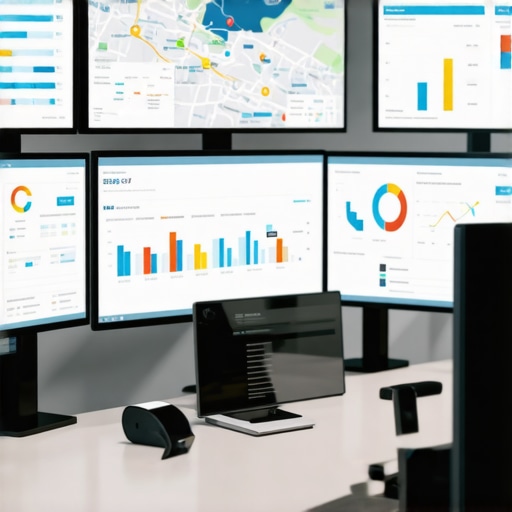 A digital workspace with SEO tools monitoring local map rankings, emphasizing ongoing map visibility maintenance.