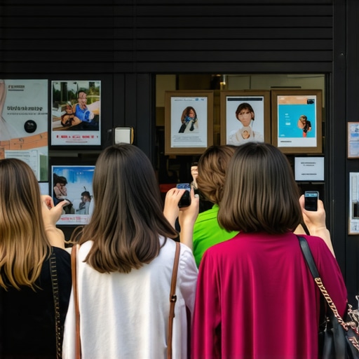 People checking in and sharing photos at a busy store, representing local activity signals
