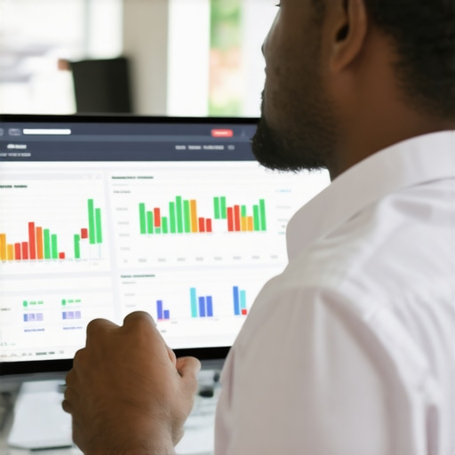 Business owner reviewing inventory and review response dashboard.