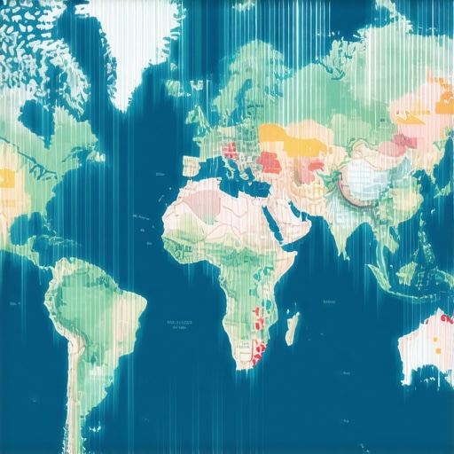 Illustration of a digital map showcasing various signals like reviews, data feeds, and immersive tech for local SEO.