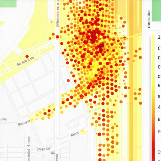 A detailed digital map with heatmaps and clustering data used for local visibility maintenance.