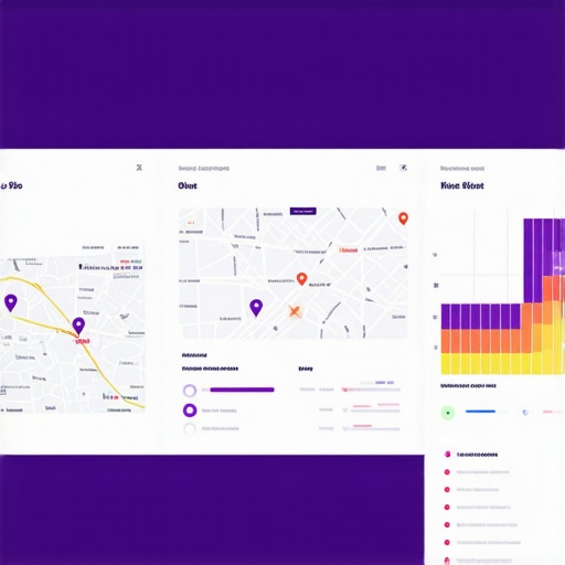 Diagram of local SEO strategies involving maps, heatmaps, and digital signals.