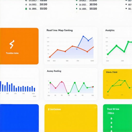 A detailed dashboard displaying local map ranking analytics with colorful charts and alerts.