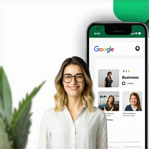 Business owner enhancing Google My Business profile with various optimization strategies