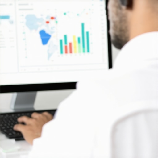 Business owner reviewing interaction and engagement analytics on a digital dashboard.