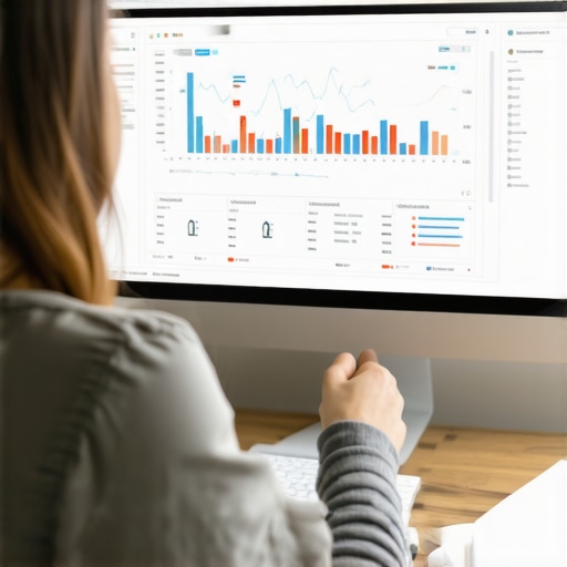Person reviewing data and charts on map rankings on a computer