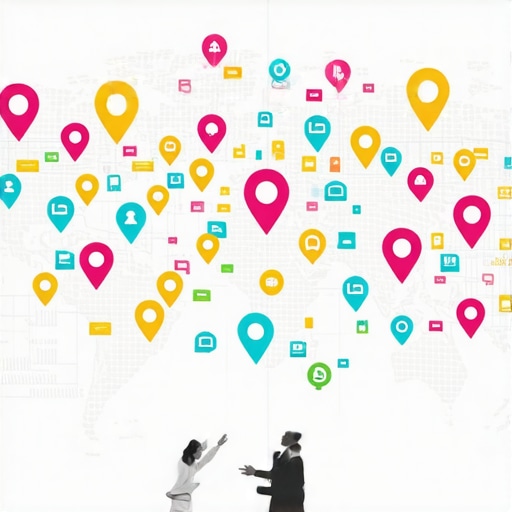 Map highlighting local engagement and visibility tactics.