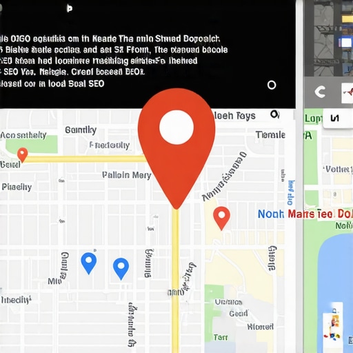 Diagram illustrating precise adjustment of a Google Maps location pin to match a physical storefront.