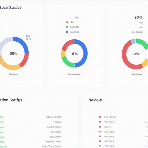 Screenshot of local SEO management dashboard with charts and metrics